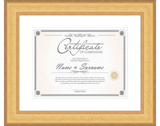 gold Frame for Certificates & Diplomas