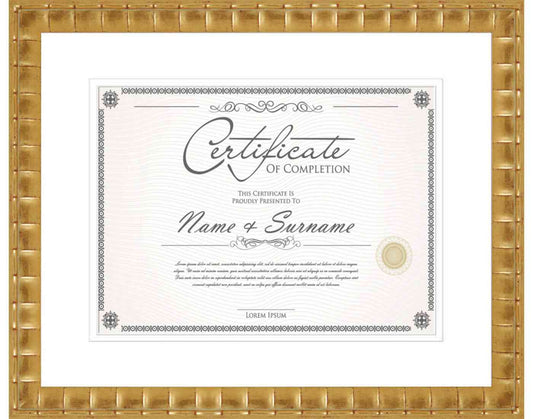 gold Frame for Certificates & Diplomas