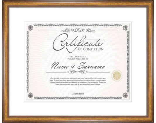 walnut Frame for Certificates & Diplomas