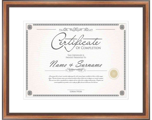 walnut Frame for Certificates & Diplomas