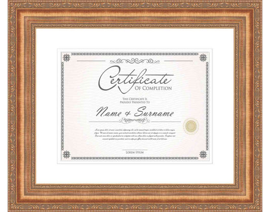 antique gold Frame for Certificates & Diplomas