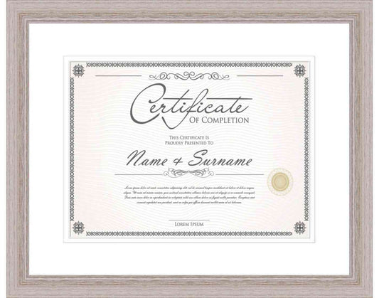 white washed Frame for Certificates & Diplomas