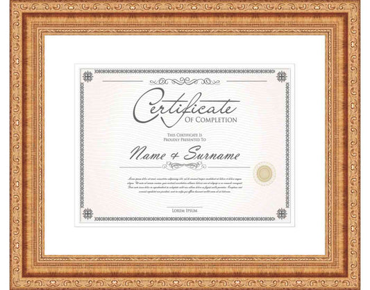 antique gold Frame for Certificates & Diplomas