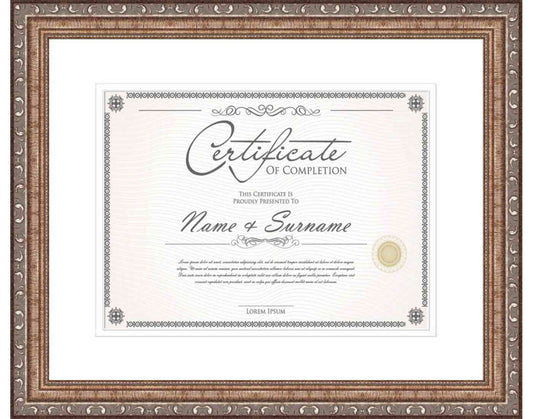 antique silver Frame for Certificates & Diplomas