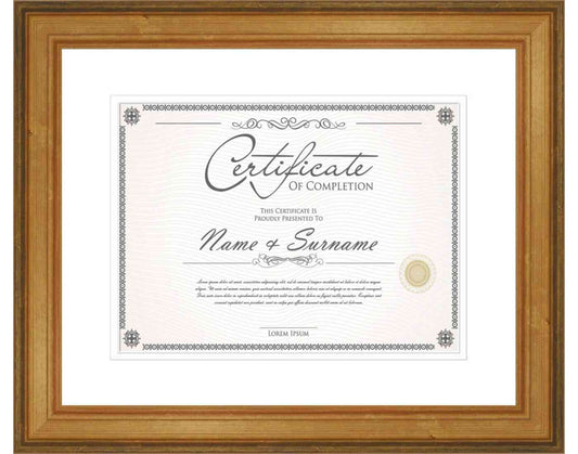 gold Frame for Certificates & Diplomas