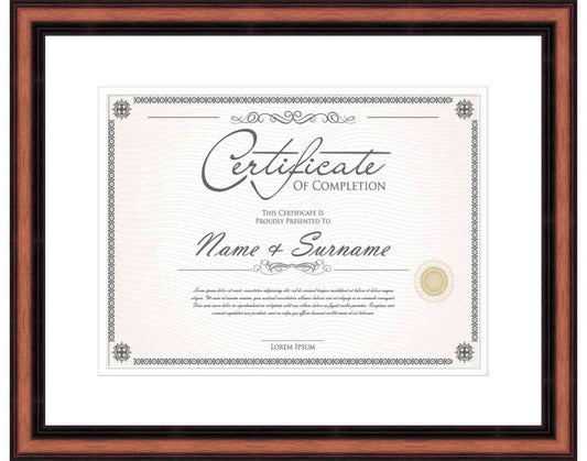walnut Frame for Certificates & Diplomas