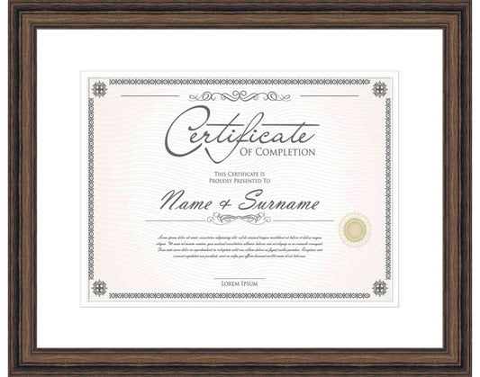 walnut Frame for Certificates & Diplomas