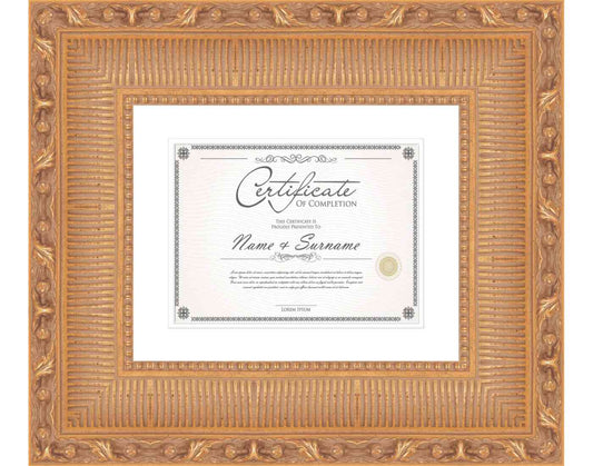 antique gold Frame for Certificates & Diplomas