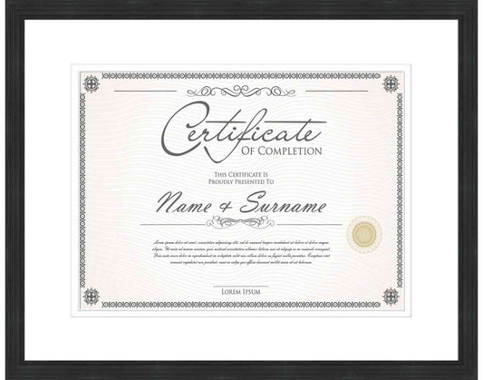 black Frame for Certificates & Diplomas
