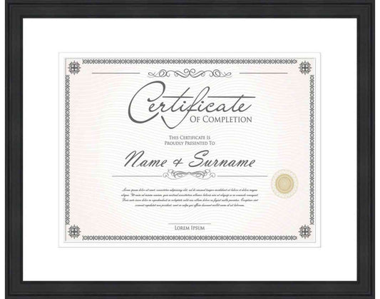 black Frame for Certificates & Diplomas