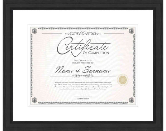 black Frame for Certificates & Diplomas