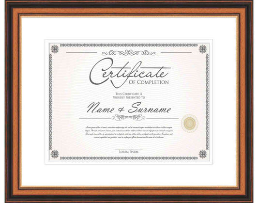walnut Frame for Certificates & Diplomas