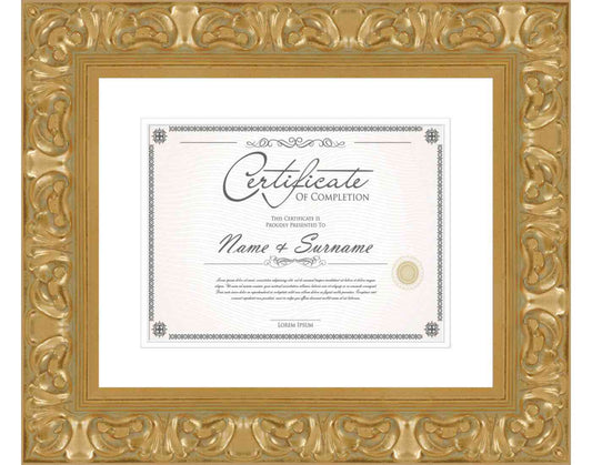 gold Frame for Certificates & Diplomas
