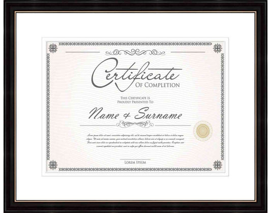 black Frame for Certificates & Diplomas