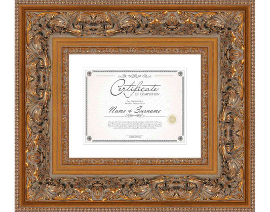 antique gold Frame for Certificates & Diplomas