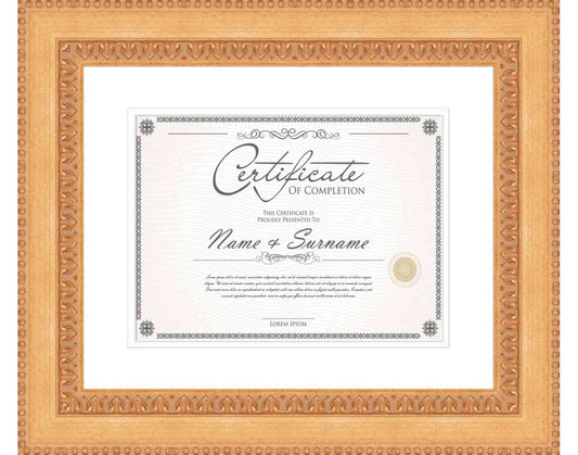 gold Frame for Certificates & Diplomas