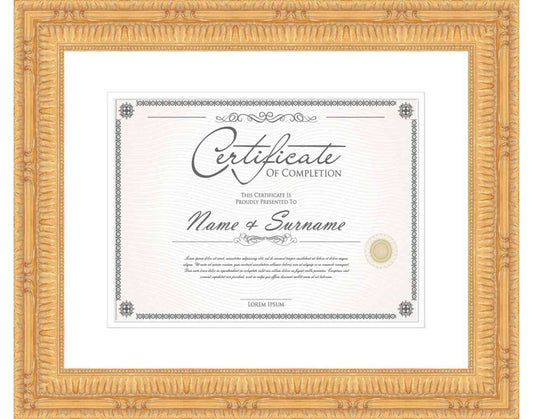 gold Frame for Certificates & Diplomas