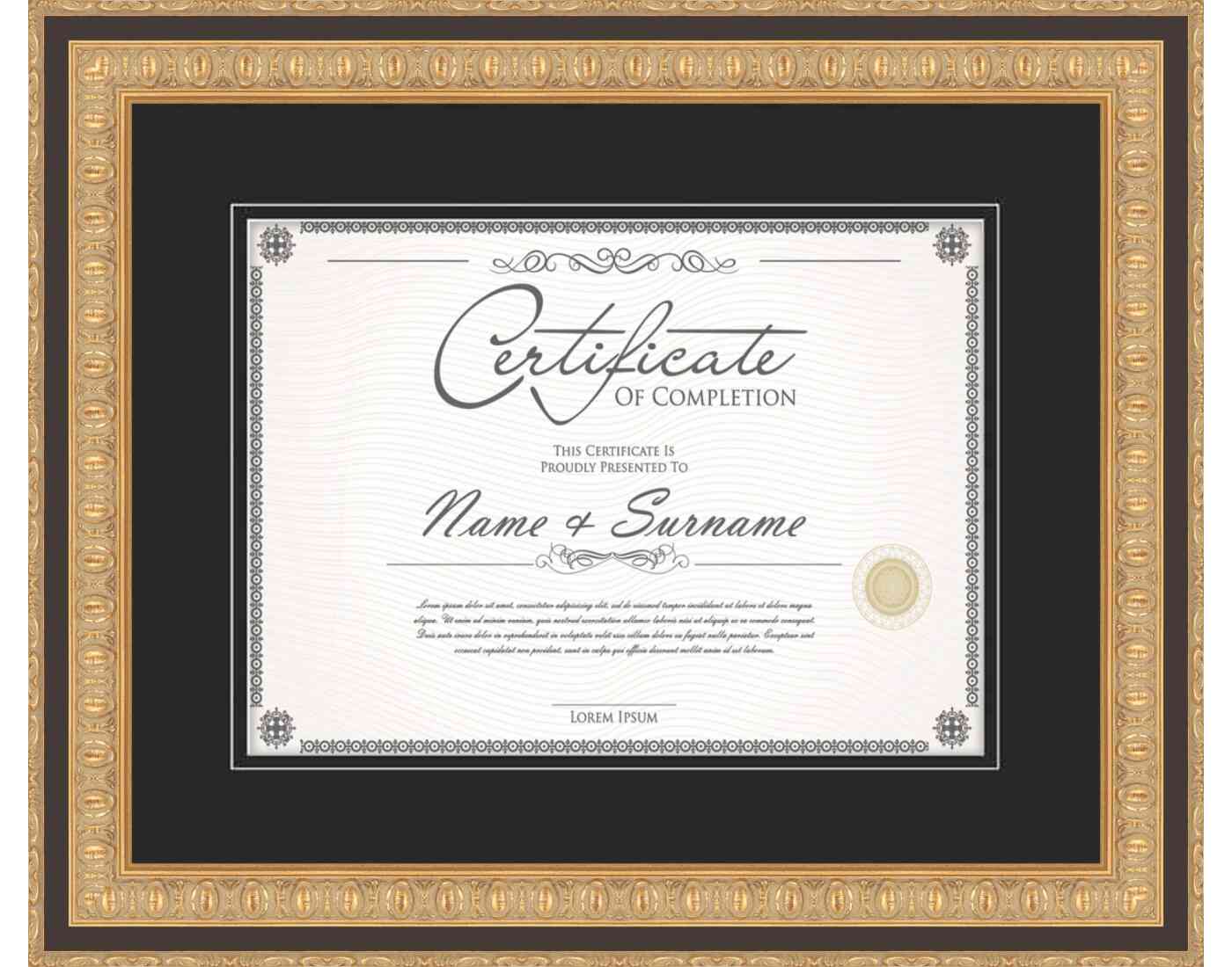 gold Frame for Certificates & Diplomas