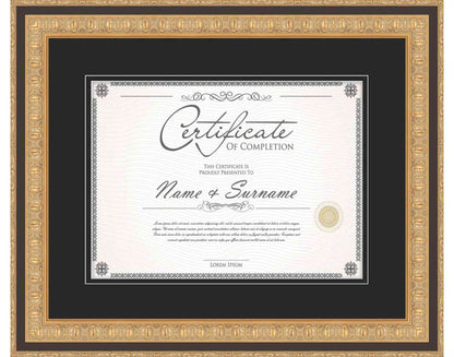 gold Frame for Certificates & Diplomas
