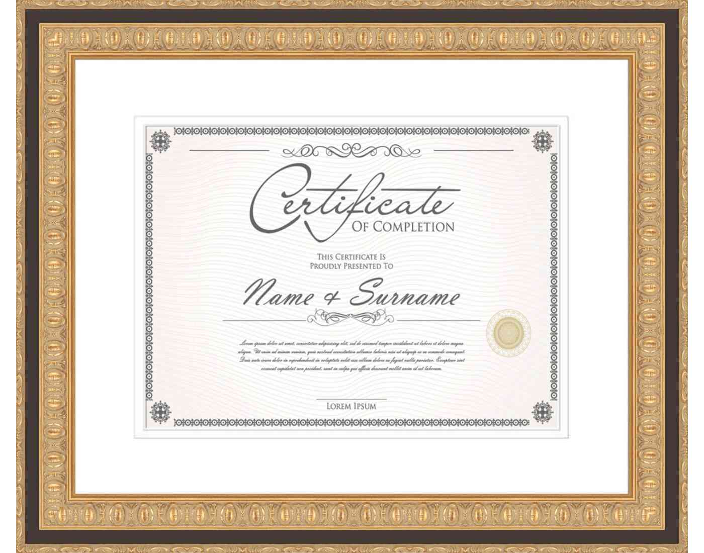 gold Frame for Certificates & Diplomas