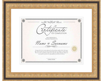 gold Frame for Certificates & Diplomas