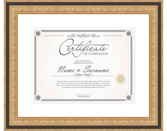 gold Frame for Certificates & Diplomas
