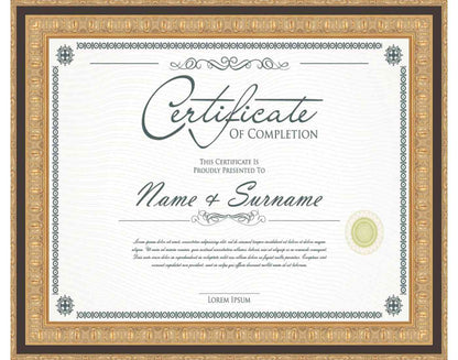 gold Frame for Certificates & Diplomas