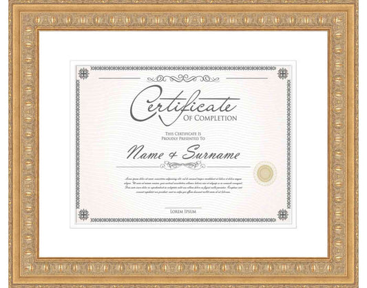 gold Frame for Certificates & Diplomas
