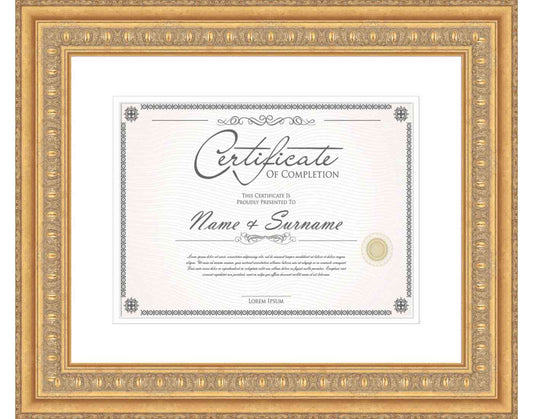 gold Frame for Certificates & Diplomas