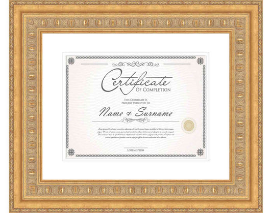 gold Frame for Certificates & Diplomas