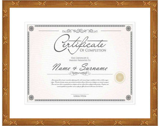 antique gold Frame for Certificates & Diplomas
