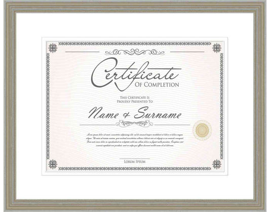 silver Frame for Certificates & Diplomas