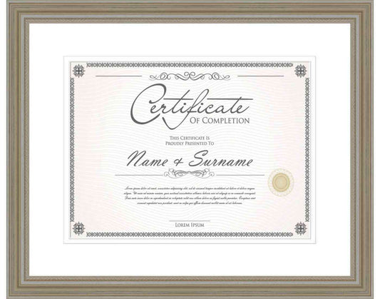 silver Frame for Certificates & Diplomas