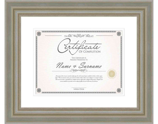 silver Frame for Certificates & Diplomas
