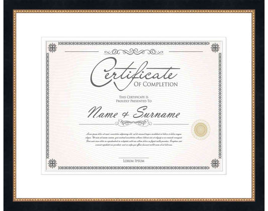 black Frame for Certificates & Diplomas