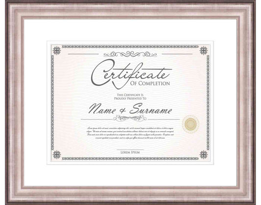 silver Frame for Certificates & Diplomas