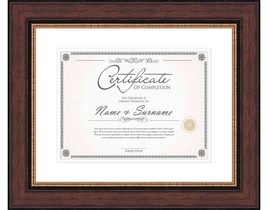walnut Frame for Certificates & Diplomas