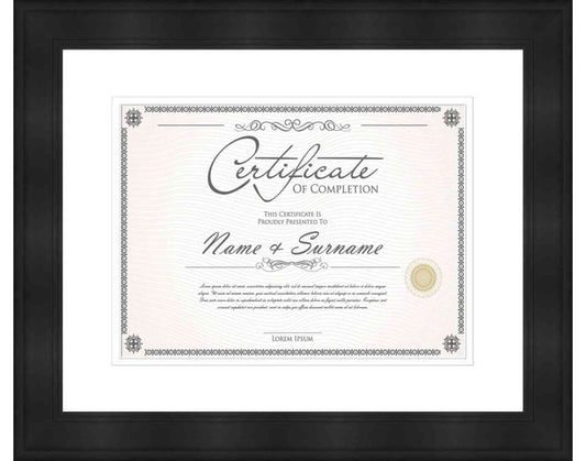 black Frame for Certificates & Diplomas