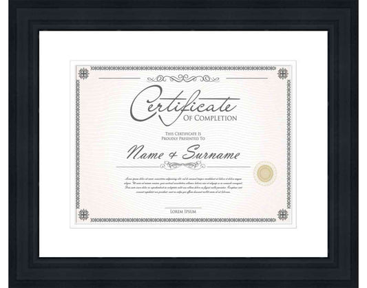 black Frame for Certificates & Diplomas