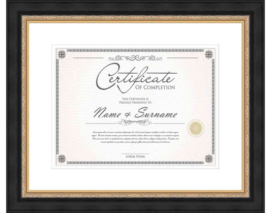 black Frame for Certificates & Diplomas