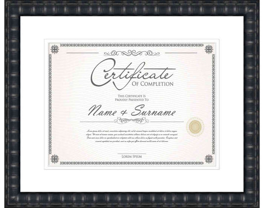 black Frame for Certificates & Diplomas