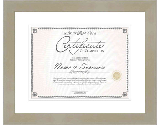 silver Frame for Certificates & Diplomas