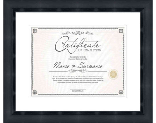 black Frame for Certificates & Diplomas