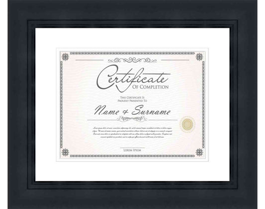 black Frame for Certificates & Diplomas