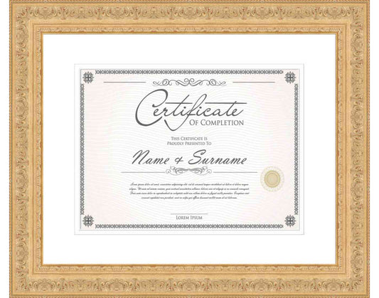 gold Frame for Certificates & Diplomas