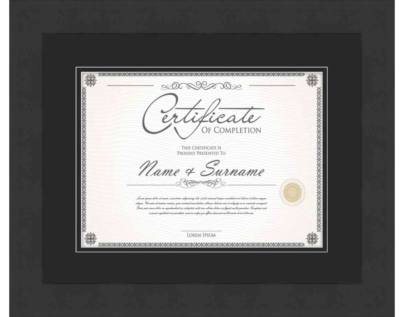 black Frame for Certificates & Diplomas