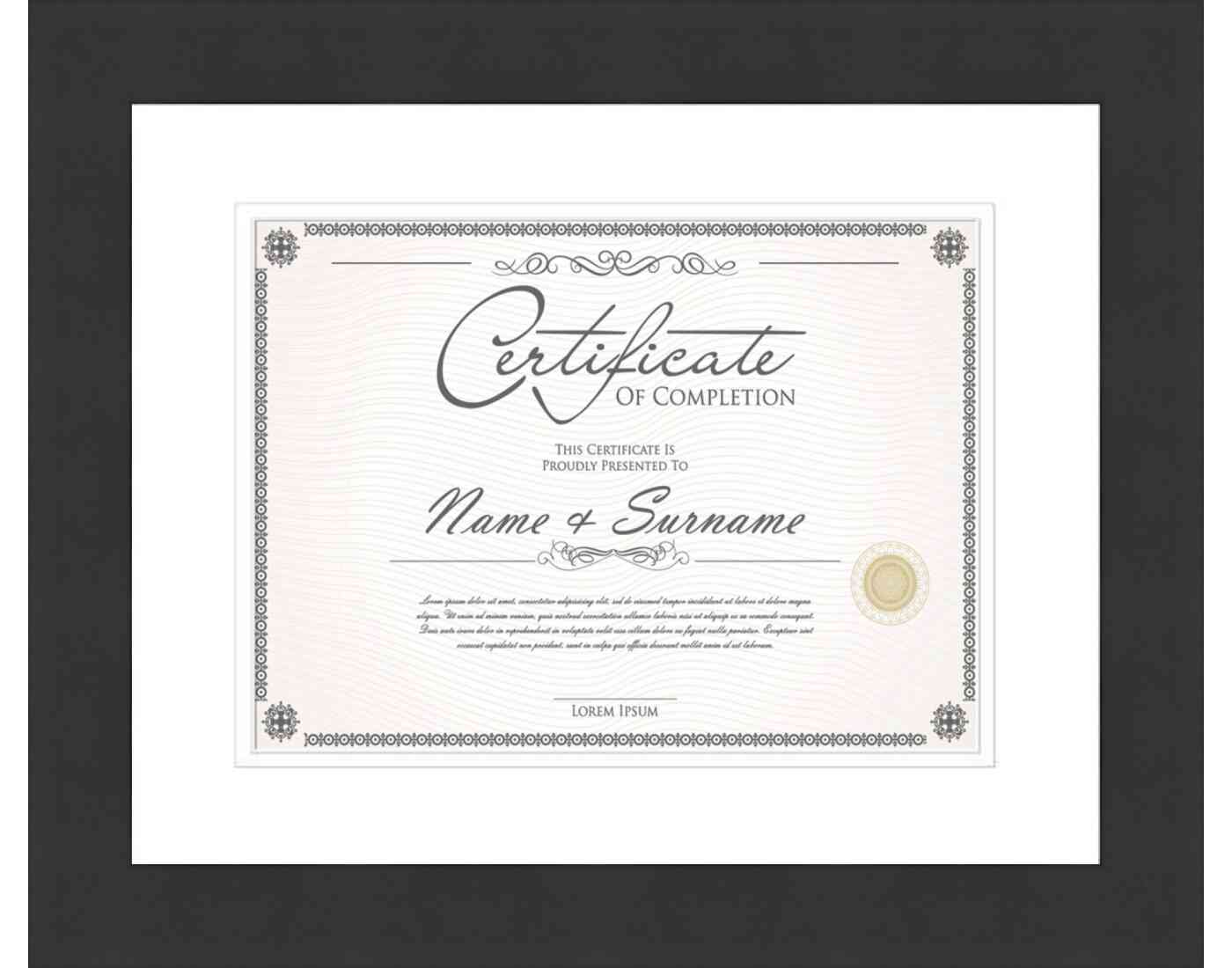 black Frame for Certificates & Diplomas
