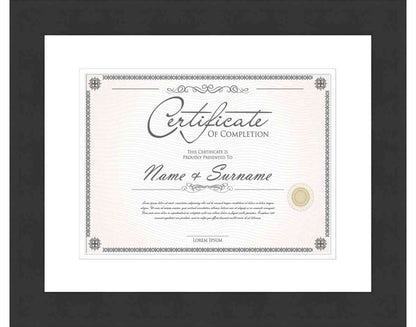 black Frame for Certificates & Diplomas