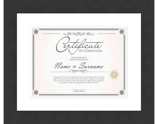 black Frame for Certificates & Diplomas