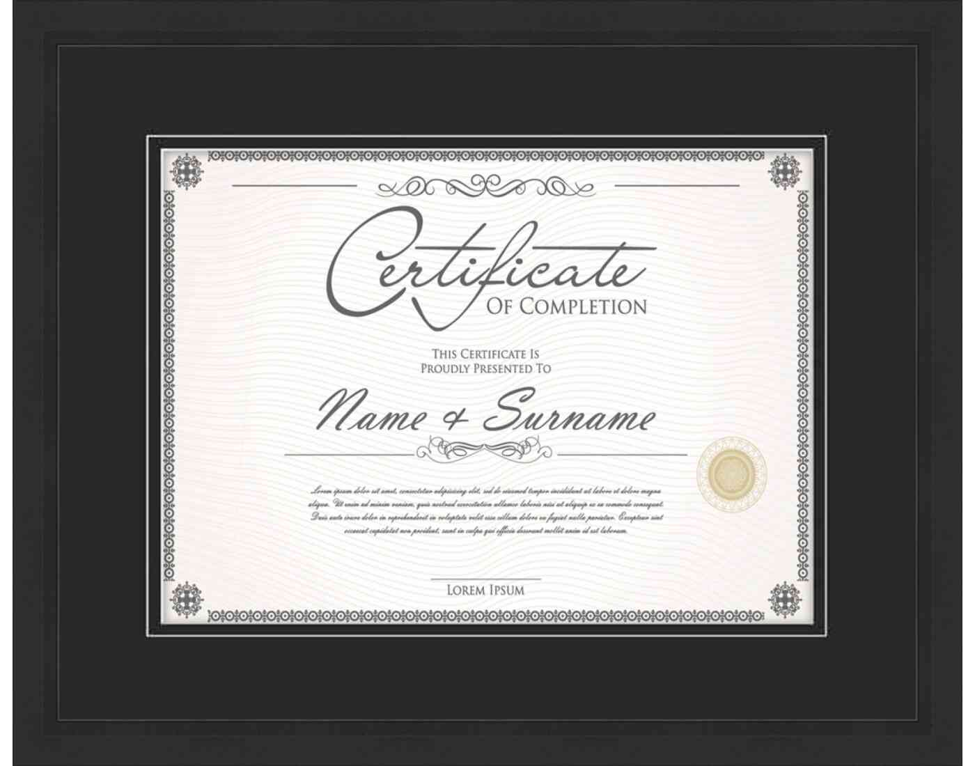 black Frame for Certificates & Diplomas